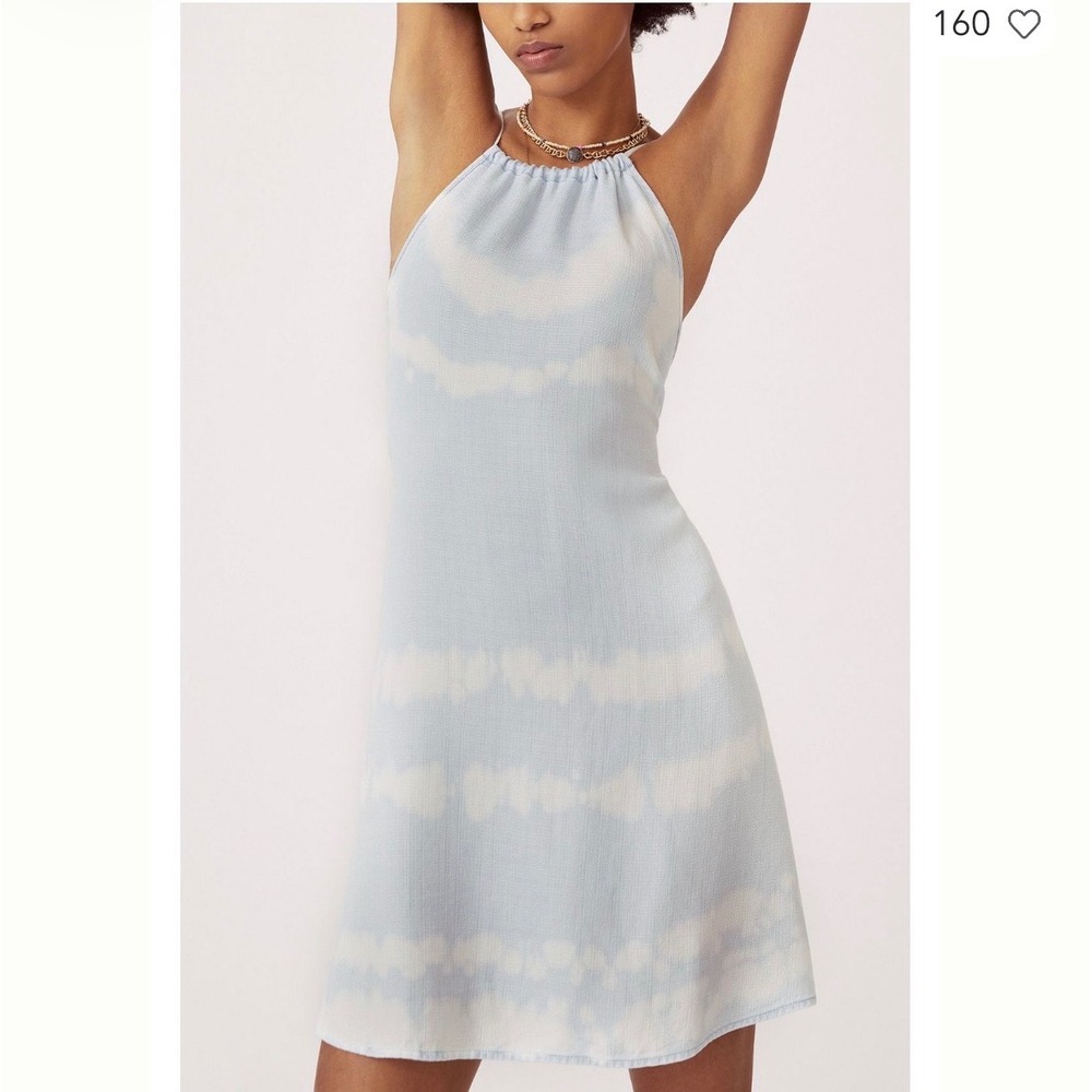 CLOTH‎ & STONE Women Dress Tie Dye Halter Back Bow Coastal Boho Summer XS